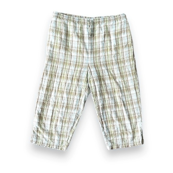Vintage Blair Pastel Plaid Capri Cropped Pants Womens Size Medium Summer Coastal - Picture 1 of 15